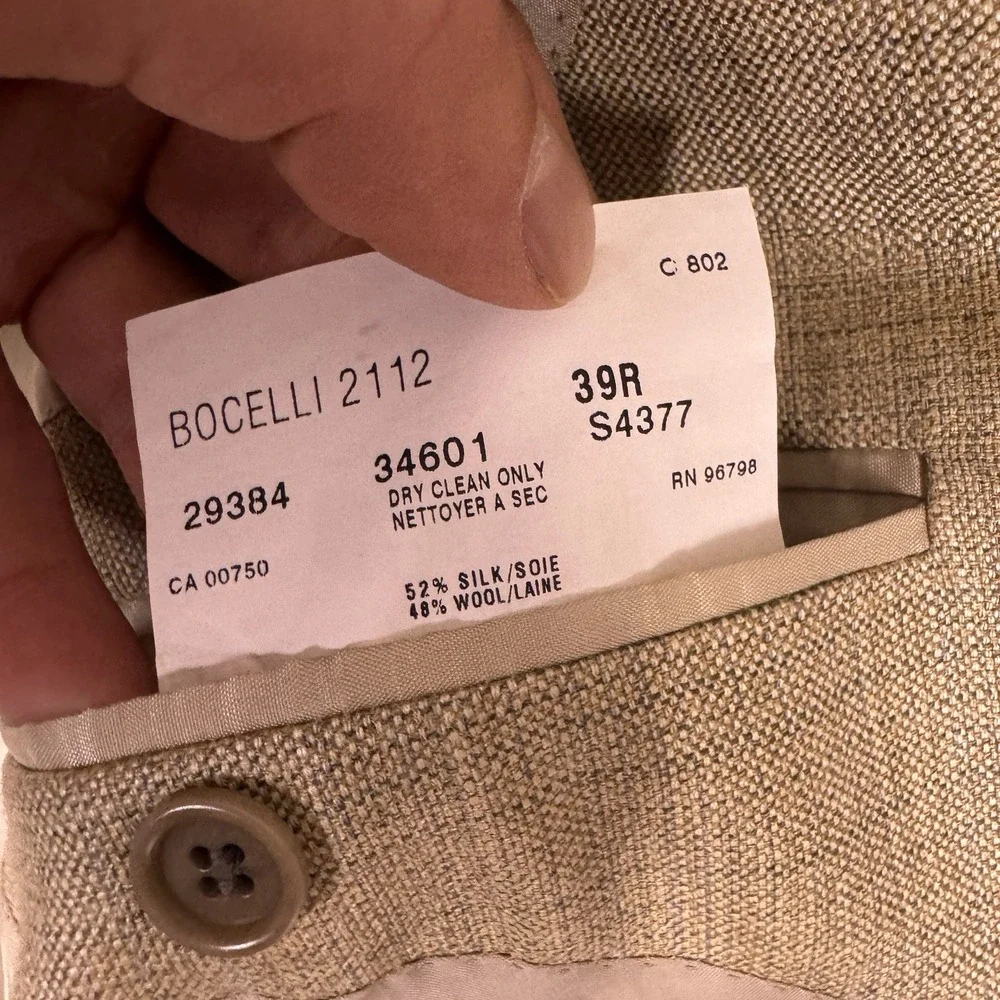 Coppley Sport Coat Men 39R Silk Wool Blazer Bocelli 2112 Shadow Plaid Designer